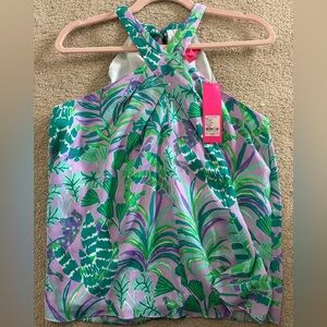 Lilly Pulitzer Green and Purple Halter Top